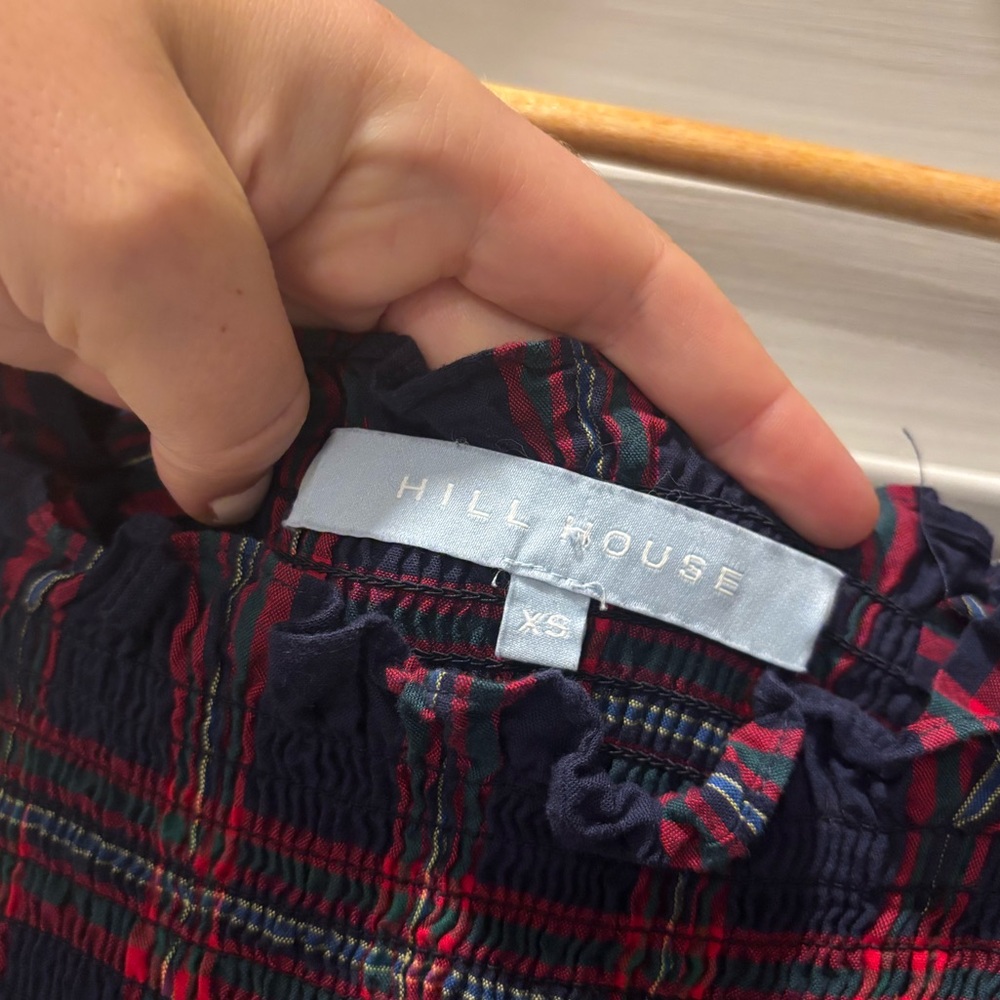 HILL HOUSE The Ellie Nap Dress Tartan Plaid Cotton Midi Size XS - Picture 7 of 10